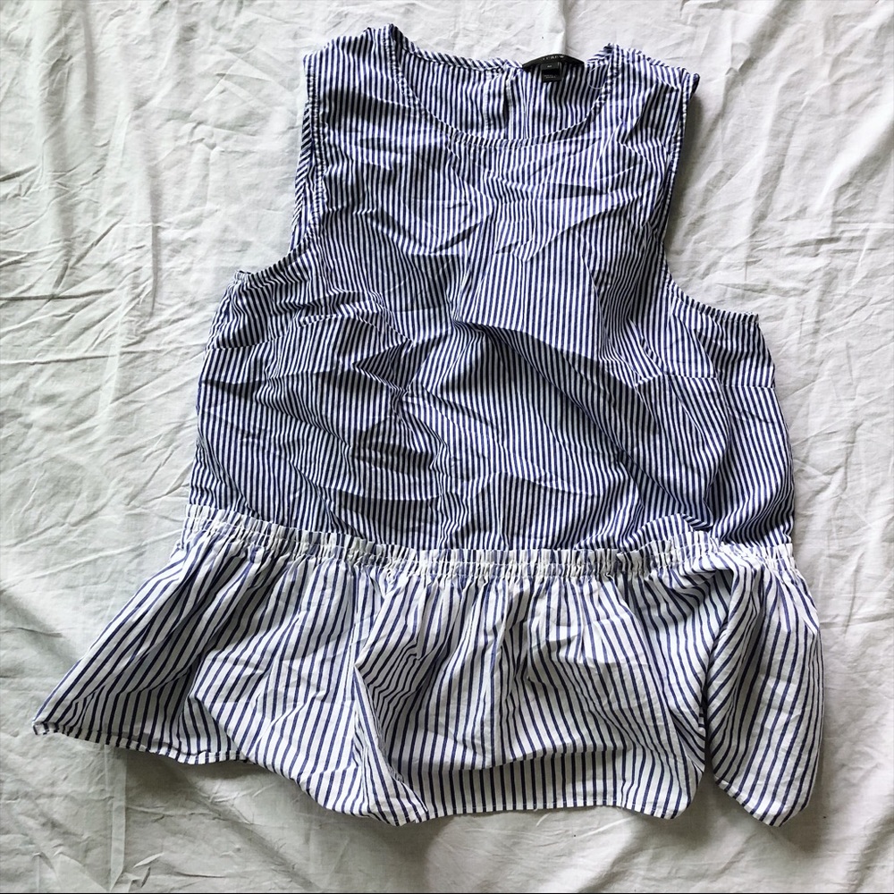 J. Crew Ruffle Stripe Top